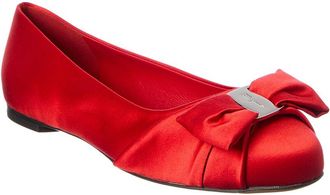 Ferragamo Varina Satin Ballerina Flat