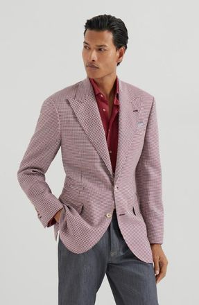 Brunello Cucinelli Houndstooth blazer in Cherry at Nordstrom, Size 58 It