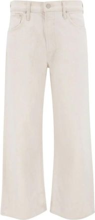 Mother Wijde Pijp Korte Jeans - Dames - Wijde Broeken - Beige - W26 - Broeken