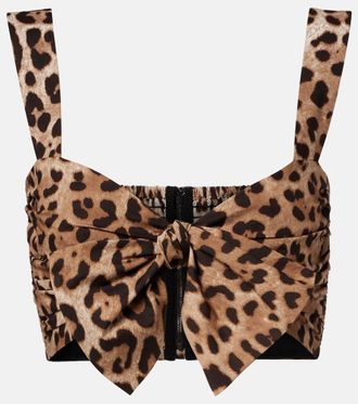 Dolce & Gabbana Leopard-print cotton crop top