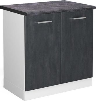 Vicco Armario Bajo Para Fregadero R-line, Hormig&oacute;n Negro, 80 Cm Et Antracita