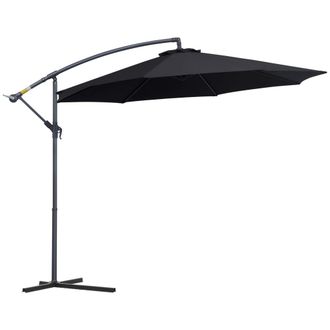 OUTSUNNY Sombrilla de jard&iacute;n 295x295x250 cm negro