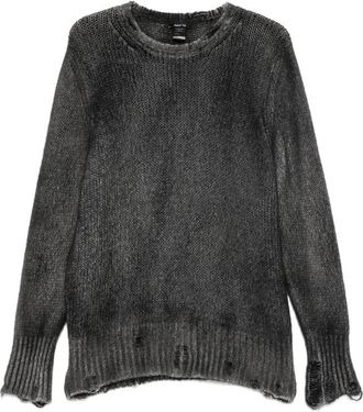 Avant Toi Distressed Spray-effect Sweater