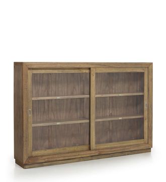 Moycor Vitrina 2 puertas correderas de madera beige anch. 200 cm