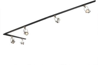 QAZQA Moderno Riel Inteligente Monof&aacute;sico Negro Con Acero Incl. 5 Gu10 Wifi - Suplux Acero Alargada Adecuado Para Led Max. 5 X 5 Watt - Qazqa