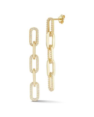 Sphera Milano 14K Over Silver CZ 5-Link Drop Earrings