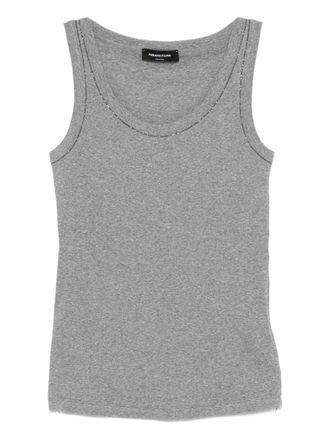 Fabiana Filippi scoop-neck tank top - women - Cotton/Elastane - 40 - Grey