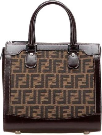 Fendi Pre-owned Handbags, female, Brown, Size: ONE SIZE Pre-owned Canvas Handbag