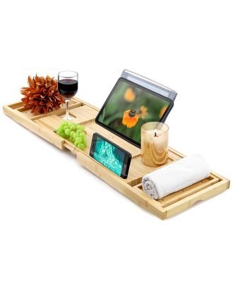 MegaChef Expandable Bamboo Wood Bath Tray