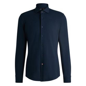 HUGO BOSS Spread Shirt - Heren - Casual Overhemden - Blauw - 4XL - Katoen - Overhemden