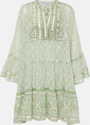 Juliet Dunn Embroidered cotton minidress