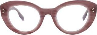 Alexander McQueen 48mm Cat Eye Optical Glasses in Violet Violet Transparent at Nordstrom Rack