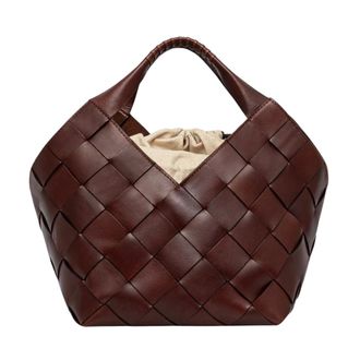 Dragon Diffusion Tassen, Dames, Bruin, ONE Size, Leer, Kleine Geweven Tote Bag