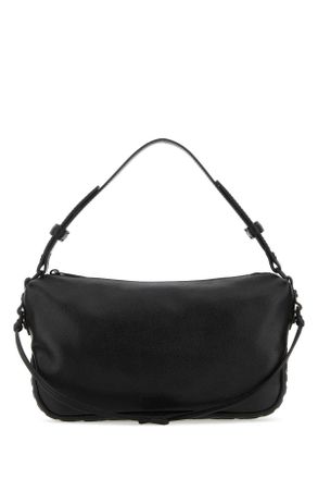 Off-white Black Leather Biker Tire Shoulder Bag