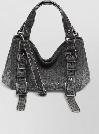 Diesel small crystal-embellished denim tote bag