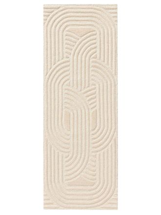 benuta Alfombras de pasillo de lana crema 70x200