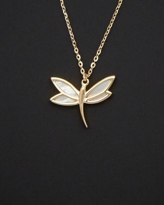 Italian Gold, Inc 14K Italian Gold Mother-Of-Pearl Dragonfly Necklace