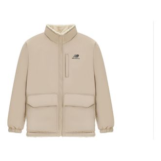 New Balance Logo Warm Down Jacket Asia Sizing Beige White 6DC43783-CRE