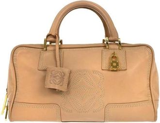 Loewe Pre-owned Leren Handtas - Dames - Vintage Handtas - Beige - ONE Size - Leer - Vintage