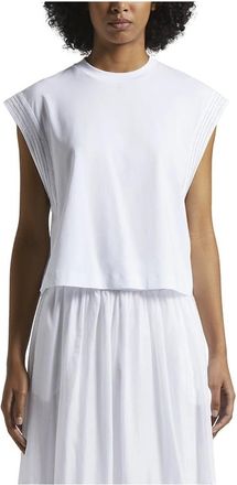 PESERICO Tops, Dames, Wit, XS, Katoen, Bi-elastisch katoenen jersey shirt