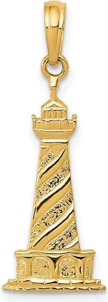 Diamond2Deal 14k Yellow Gold Lighthouse Pendant