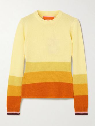 La DoubleJ Pullover In Cashmere A Righe Tones - Giallo