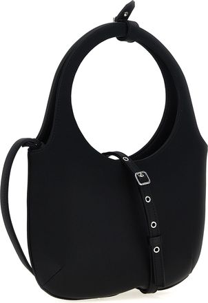 Courr&egrave;ges Womens Holy Shoulder Bag Black Polyester Elastane