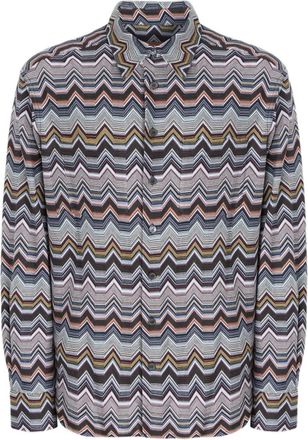 Missoni Camicia con motivo a zigzag - Blu