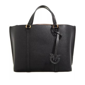 Pinko Klassieke Zwarte Leren Shopper Tas - Dames - Handtassen - Zwart - ONE Size - Leer - Tassen
