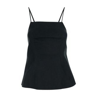 Semicouture Tops, Dames, Zwart, L, Linnen, Cut-out Top