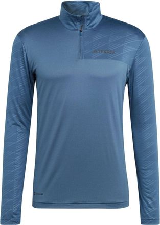 adidas TERREX Multi Half-Zip Long Sleeve Tee Blue HM4020