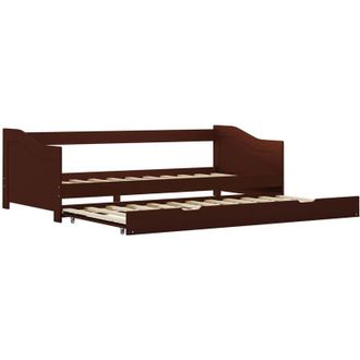 vidaXL Pull-out Sofa Bed Frame without Mattress Dark Brown 90x200 cm Vidaxl