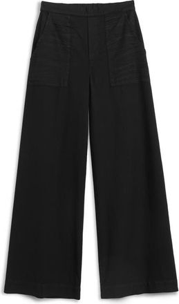 Frank & Eileen Madeline High Waist Wide Leg Jeans in Black Denim at Nordstrom, Size X-Small