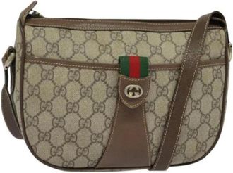 Gucci Pre-owned Leather gucci-bags - Dames - Vintage Schoudertas - Beige - ONE Size - Leer - Vintage