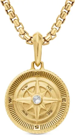 David Yurman Pendente Maritime Compass in oro giallo 18kt con diamanti (29,5mm)