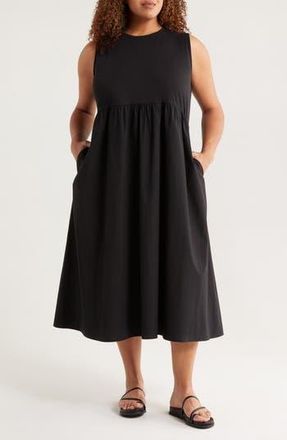 Eileen Fisher Mixed Media Maxi Dress in Black at Nordstrom Rack, Size 2X