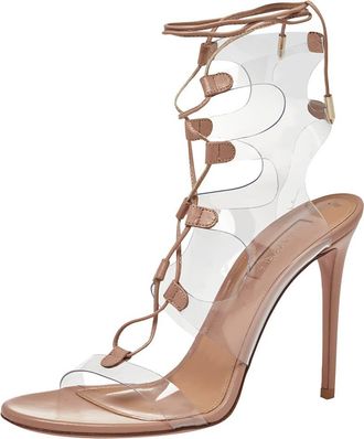 Aquazzura Beige Pvc And Leather Milos Sandals