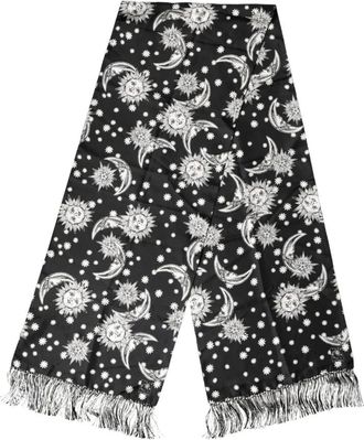 Dolce & Gabbana Silk Sun Moon Star Fringe Foulard Scarf - Heren - Zijden sjaals - Veelkleurig - ONE Size - Accessoires