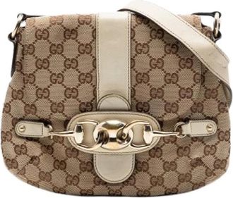 Gucci Pre-owned Cross Body Bag - Dames - Vintage Schoudertas - Beige - ONE Size - Leer - Vintage