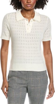 Elie Tahari Collar Rib Cashmere Polo Sweater