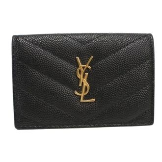 Saint Laurent Pre-owned Wallets, female, Black, Size: ONE SIZE Pre-owned Vintage Tri-fold Wallet