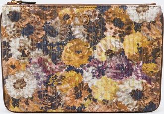 Valentino Garavani VLogo Small floral jacquard pouch