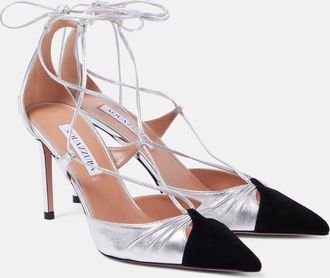 Aquazzura Gabi 85 leather slingback pumps