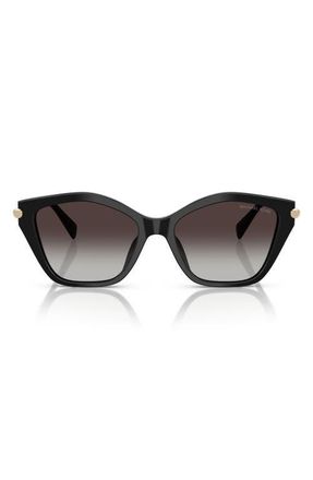 Michael Kors 52mm Catskills Gradient Irregular Sunglasses in Black /Dark Grey Gradient at Nordstrom