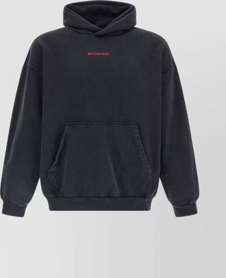 Balenciaga hoodie with front pocket and ribbed cuffs