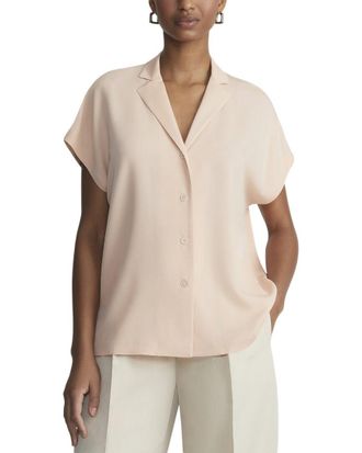 Lafayette 148 New York Plus Notch Collar Dolman Silk Blouse