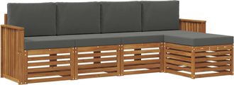 vidaXL Conjunto De Sof&aacute;s De Exterior 5 Uds. Natural Y Antracita Vidaxl
