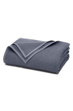 Boll & Branch Organic Cotton Waffle Knit Bed Blanket in Mineral at Nordstrom, Size Full