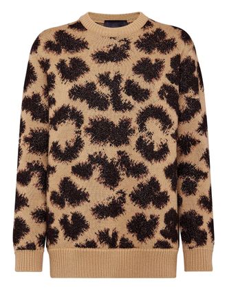 Philipp Plein Pullover Round Neck SS Jacquard Lurex Leopard