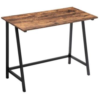 Vasagle Scrivania per Computer, Scrittoio, Piano Vintage, Tavolo da Studio, Montaggio Facile, 50 x 100 x 75 cm, Industriale, Marrone Vintage e Nero
